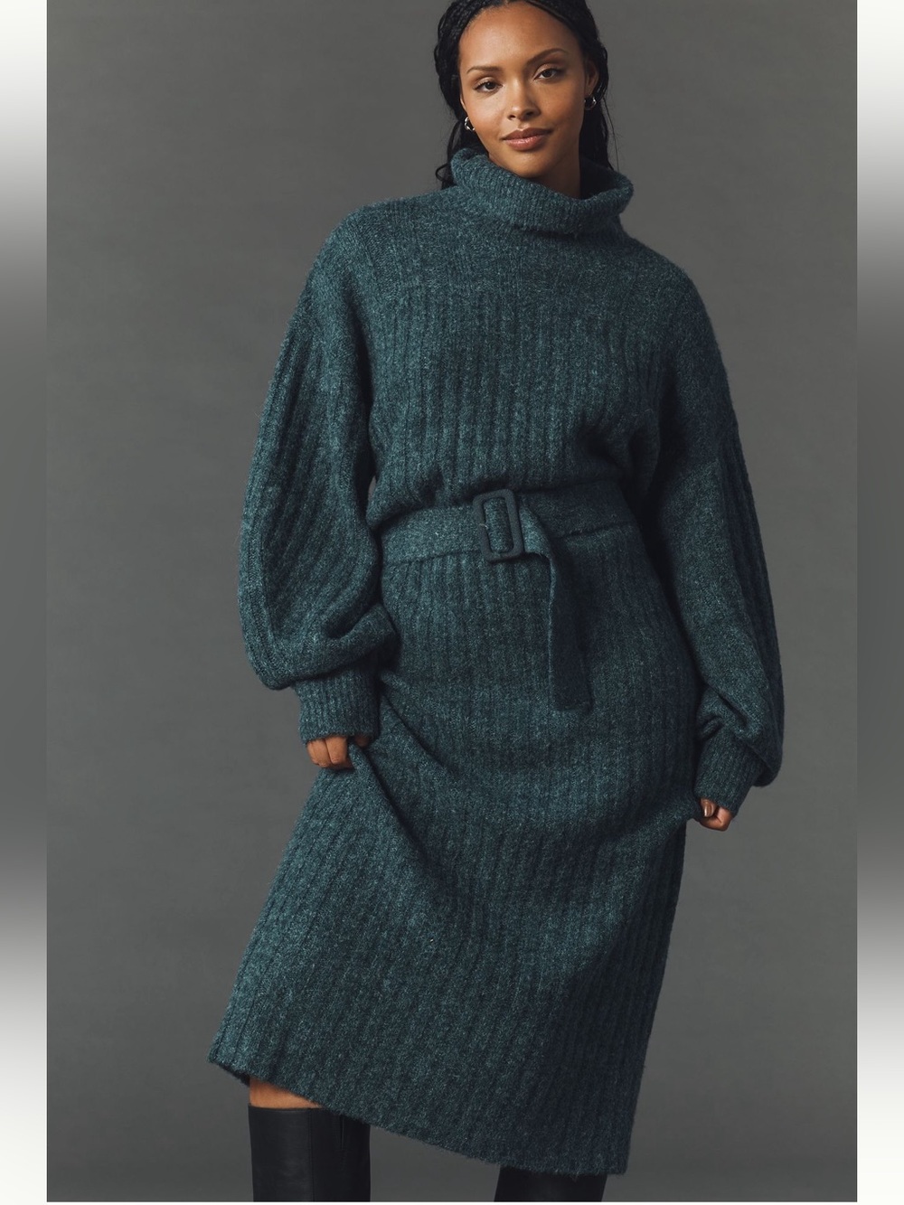 Nwt Cozy Ribbed Turtleneck Sweater Dress
